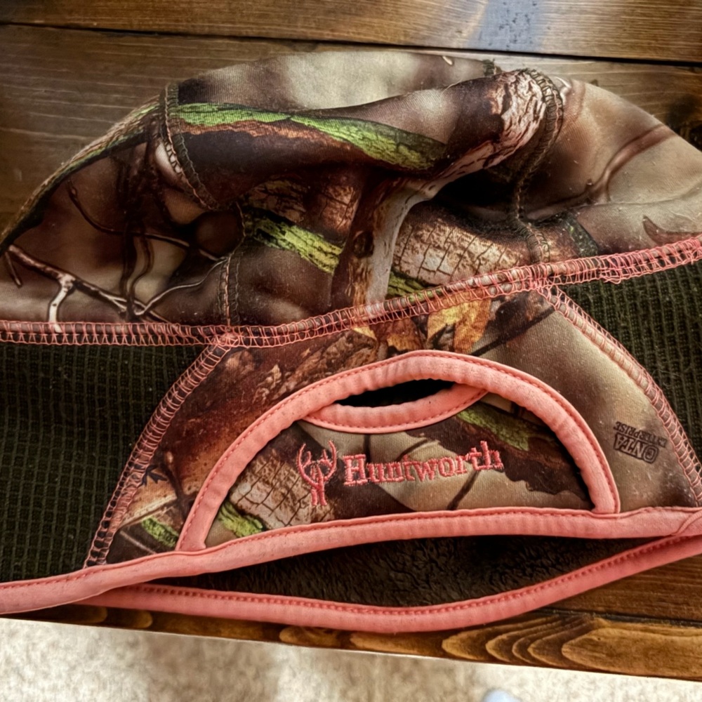 HooRag Women's Camo Pink Fleece Lined Ear Warmers Beanie Hat M L